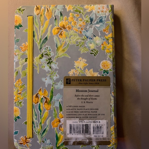 FREE w/$50 purchase || Grey and yellow floral notebook - Picture 2 of 2